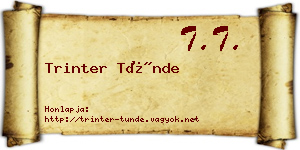 Trinter Tünde névjegykártya